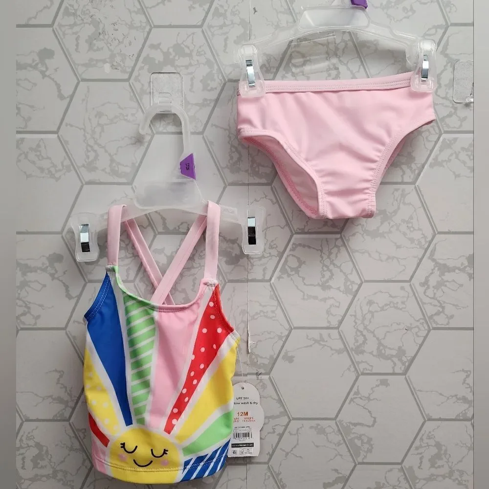 Lot of three (3) Baby Girls Summer Swimsuits, Size 12 months, New